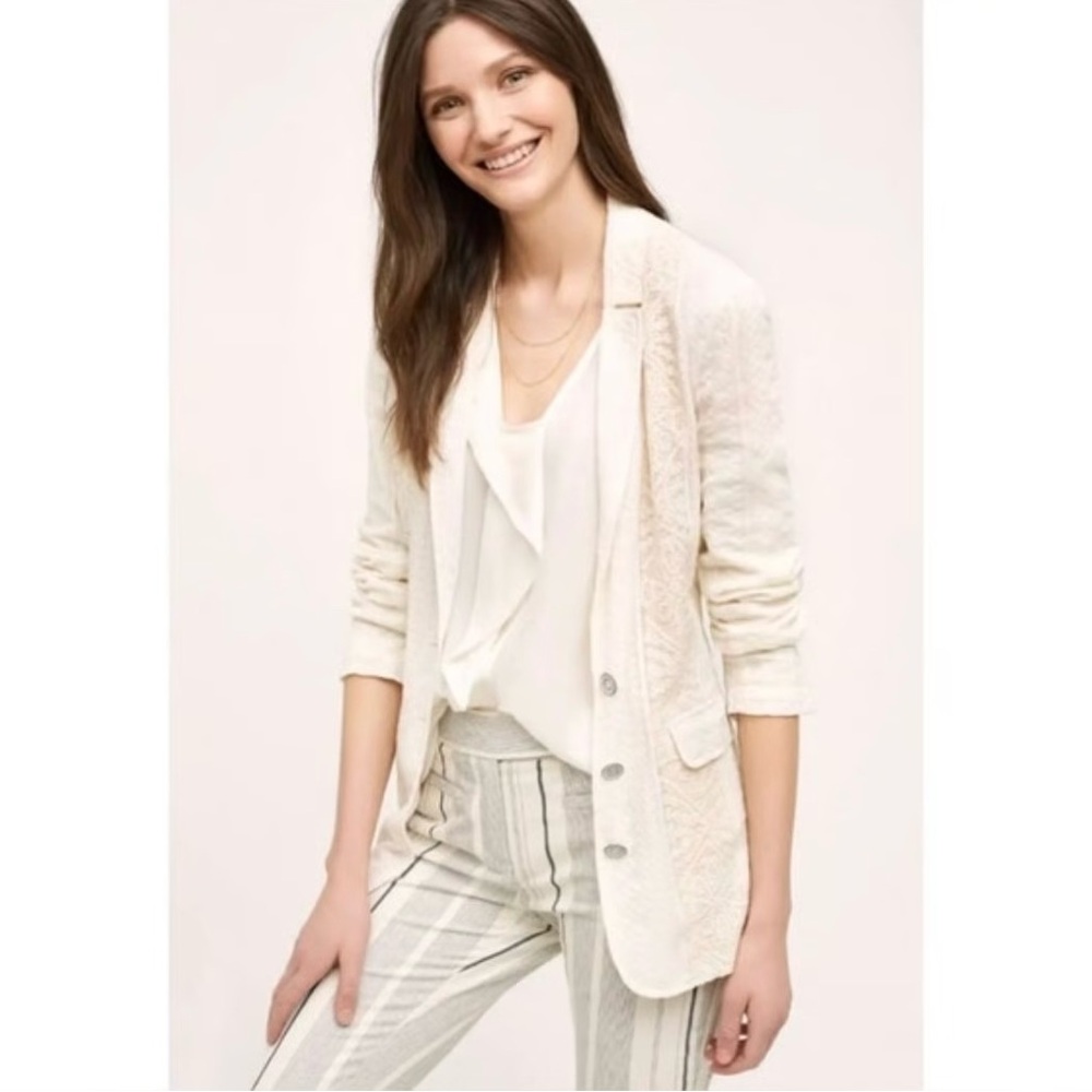 Cartonnier by Anthropology Lupe Lace Blazer